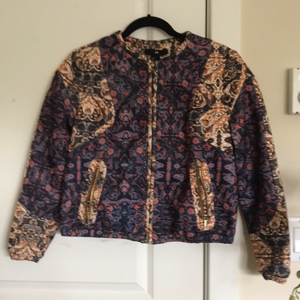 H&M quilted cropped bomber jacket